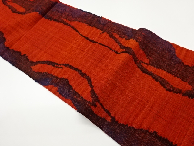 JAPANESE NAGOYA OBI / TSUMUGI / WOVEN ABSTRACT STRIPE